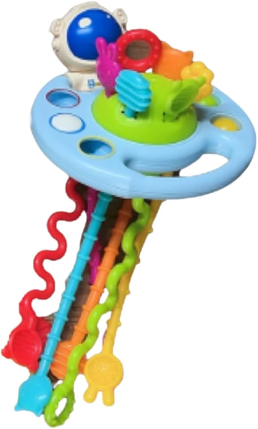Yummy Baby Montessori Sensory Toy for Babies, Silicone Pull String Teething Toy