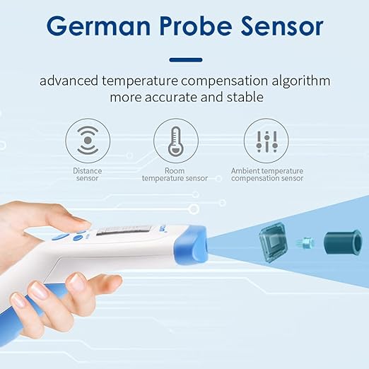 Berrcom Non Contact Infrared Thermometer Digital Forehead Thermometer with Fever 3 in 1 Contactless