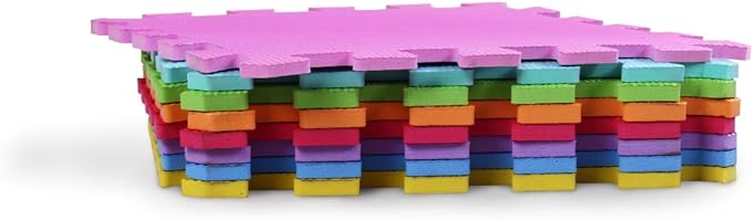 Meiqicool EVA Foam Puzzle Play Mat for Baby - Non Toxic Interlocking Soft Floor Tiles Color,20pcs