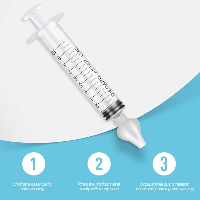 Baby Nasal Aspirator, 2 Box Professional Syringe Baby Nasal Irrigator