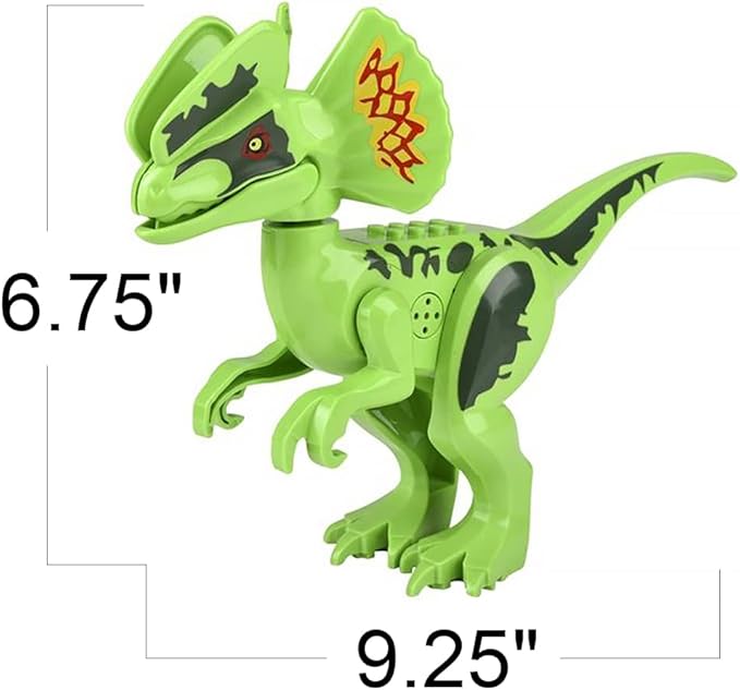 ArtCreativity Roaring Dilophosaurus Dinosaur Toy for Kids, Build Your Own Dinosaur Block Figure, Features Sounds and Includes Assembly Instructions, Dinosaur Birthday Party Supplies for Kids
