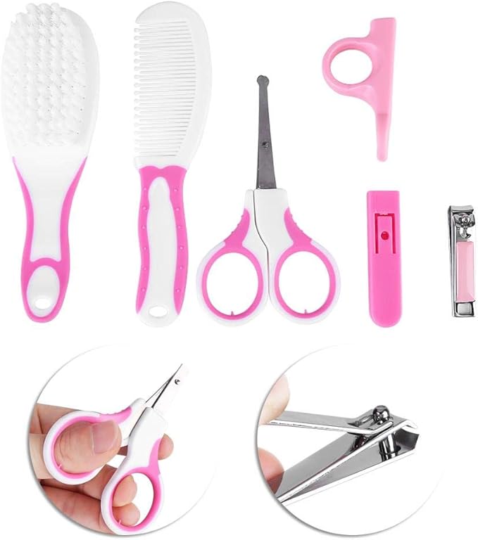 Baby Grooming Kit,Baby Healthcare and Grooming Kit,6pcs Baby Care Tools, /Blue for Nursing Baby Heath and Grooming,a New or Experienced Parents
