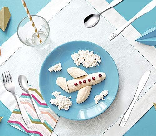 Exzact Children's Flatware Kids Silverware 6pcs, Toddler Utensils, Dishwasher Safe, 24 Months+