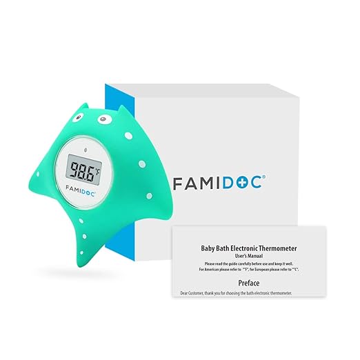 Baby Bath Thermometer with Room Thermometer - Famidoc FDTH-V0-22 NEW