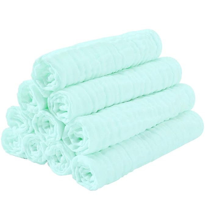 Muslin Burp Cloths for Baby 10 Pack 100% Cotton Baby 20''X10'' Super