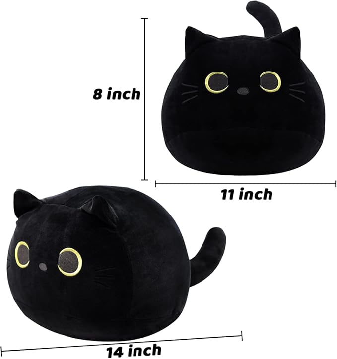 iBccly Black Cat Plush Toy: Soft, Stuffed Animal Pillow