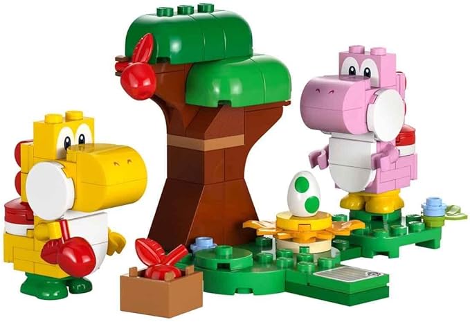 LEGO Super Mario Yoshi's Wild Forest Expansion Set, Toy with 2 Yoshi Figures Made of Stones for Boys and Girls 6 Years 71428