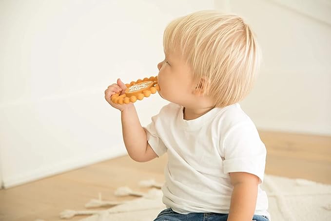 Bella Tunno Happy Teether ??Soft & Easy Grip Baby Teether Toy, Silicone Teether Ring to Help Soothe Gums