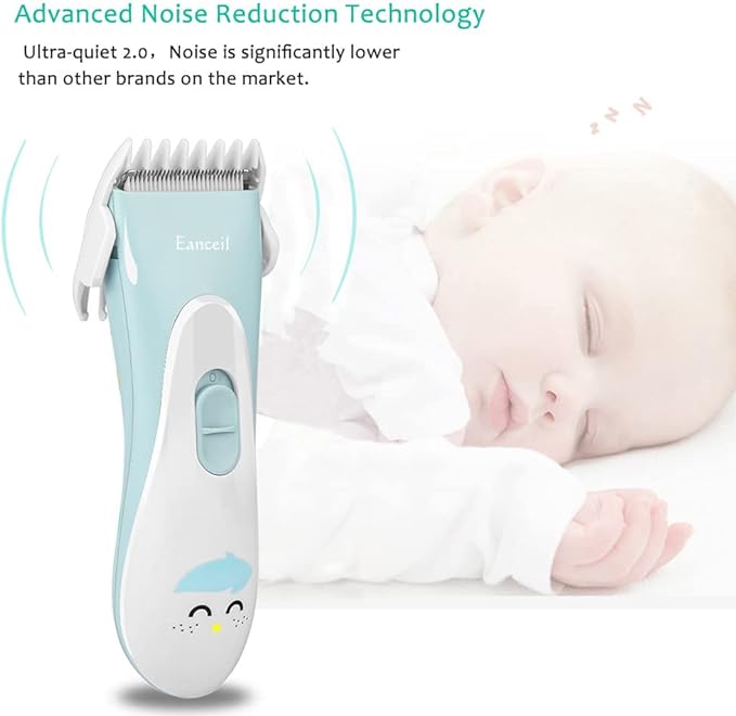 Baby Hair Clippers, Ceramic Blade Electric Kids Hair Trimmer, Ultra-Quiet Cordless Rechargeable Waterproof Haircut Kit for Kids & Adult