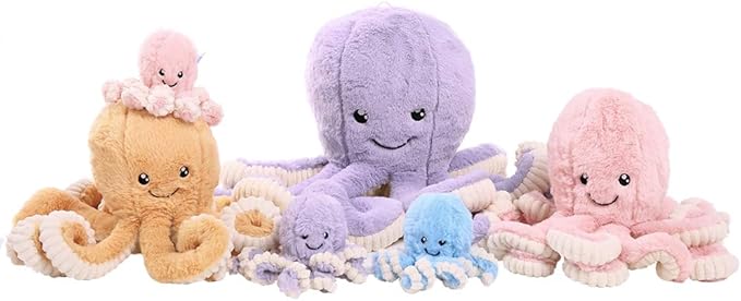 DENTRUN Octopus Stuffed Animals, Giant Octopus Plush Doll Play Toys for Kids Girls Boys Adults Birthday Xmas Halloween Present Stuffed Sea Animals Plushie 7/16/24/32 Inches, 5 Colors