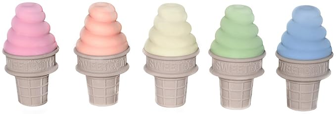 SweeTooth Ice Cream Cone Shaped Baby Teether - Yummy Yellow