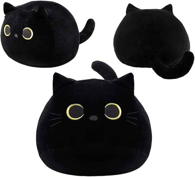 iBccly Black Cat Plush Toy: Soft, Stuffed Animal Pillow