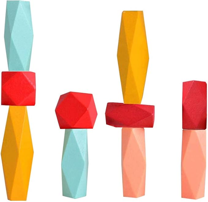 Wooden Rocks Stones Tumi ISHI Wood Balancing Stacked Stone Baby (10pcs Long