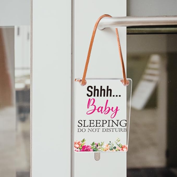 Cute Baby Sleeping Do not Disturb Sign’╝īFunny Transparent Sign’╝?for Home Wall Decor Acrylic Plaque’╝īBedroom,Hospital Hanging(5x3 inch)