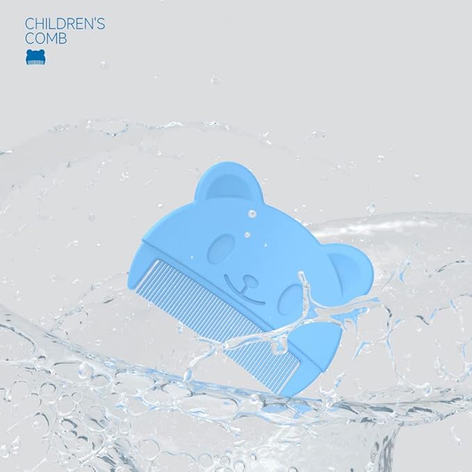 Baby Bath Brush, Baby Cradle Cap Brush, Silicone Massage Brush, Baby Comb, Children's Comb(3pcs) (Blue)