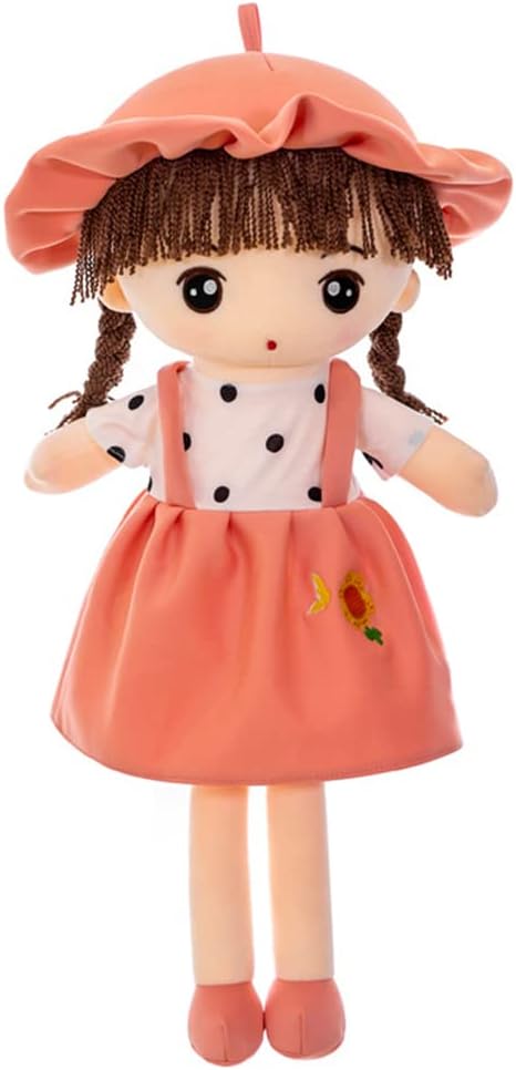 Plush Baby Doll Girl with Clothes, 17.7 Sweetheart Rag Doll Cozy Cuddle Soft Baby Doll for Kids Babies