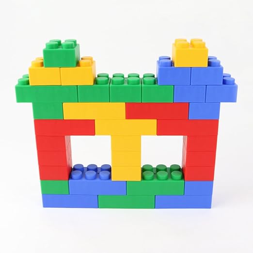 UNiPLAY Plump Soft Building Blocks - 24-Piece Jumbo Stacking Multicolor Set for Early Cognitive Development and Creative Play 3 Months+