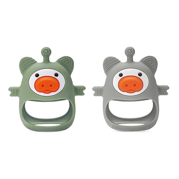 2 Packs Teething Toys for Babies 0-6 Months,Never Drop Baby Teething Toys
