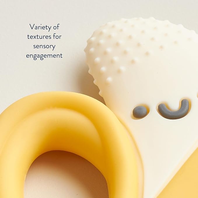 Itzy Ritzy Banana-Shaped Baby Teether with Handles; Silicone Teether 3 Months