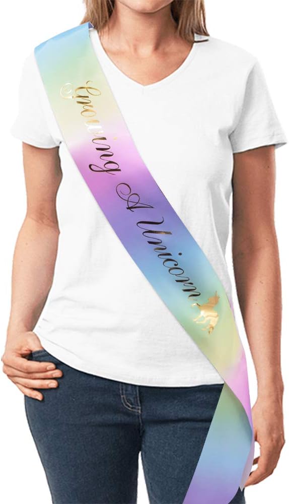 "Growing a Unicorn" Sash - Baby Shower Sash Unicorn Baby