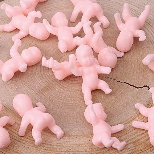 1.2" King Cake Babies Mini Plastic Babies for Baby Shower 24PCS (White)