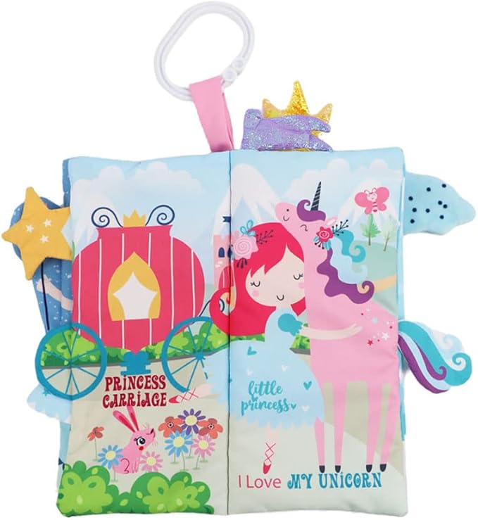BebeMondo Baby Books 0-6 Months, Touch Feel Soft Cloth Crinkle Books for Babies 6 to 12 Months