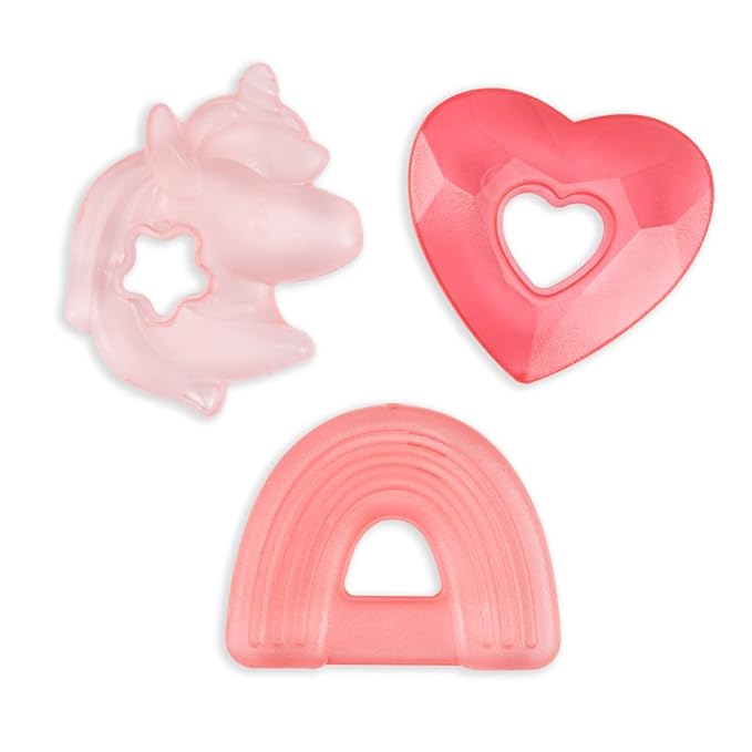 Itzy Ritzy Water-Filled Teethers - Cold Cutie Coolers Textured On Both Sides to Massage Sore Gums & Emerging Teeth 3 Coordinating