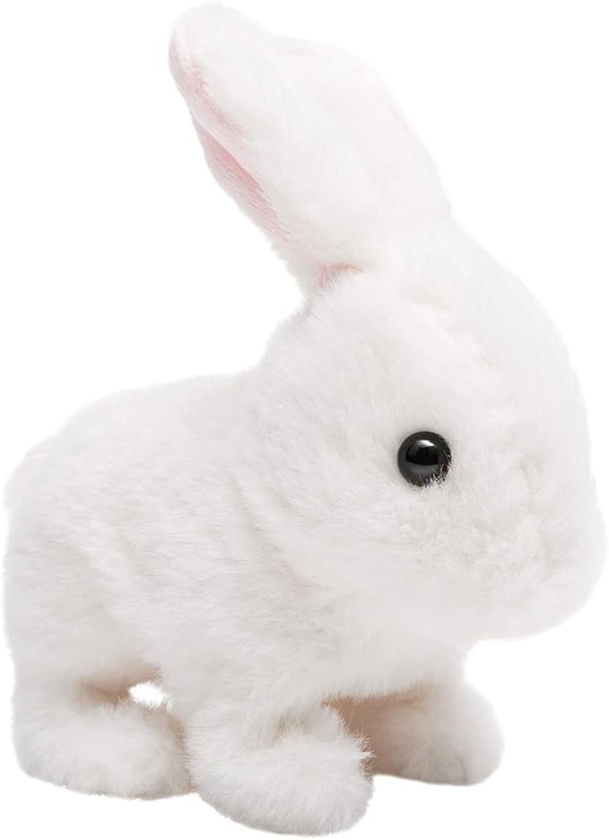 HollyHOME Plush Rabbit Easter Electronic Interactive Toy Jumping,Wiggle Ears 7 Inches