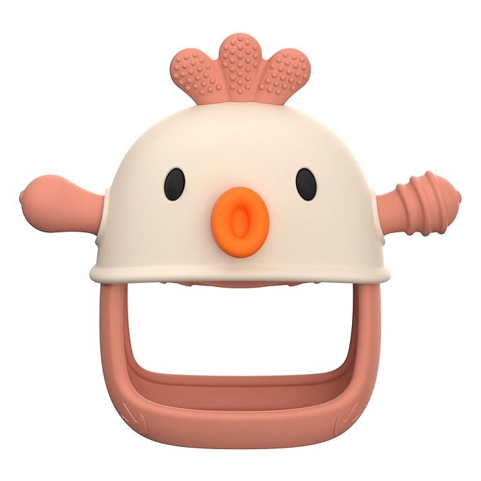Baby Teething Toy Silicone Teething Mitten for Baby Over 3 Months, Anti-Drop Silicone Baby Teether