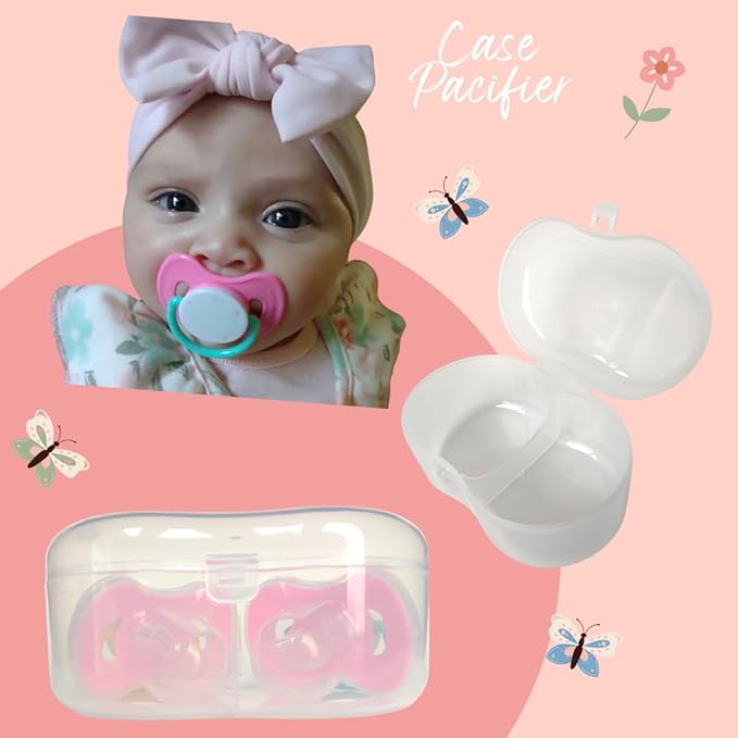Pacifier Case Holder Storage 2 Pacifier with Division Transparent Portable
