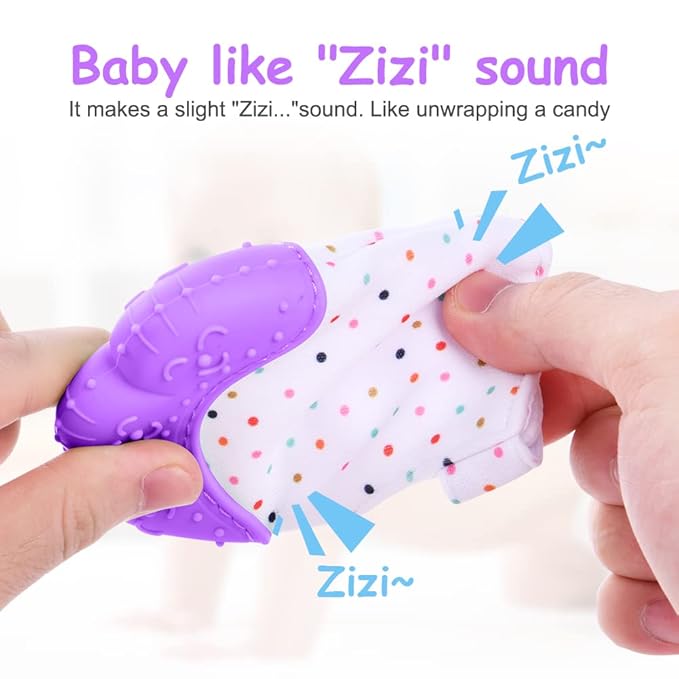 Vicloon Silicone Teething Mitt, 2Pcs Baby Teething Mitten 0-6month Infants