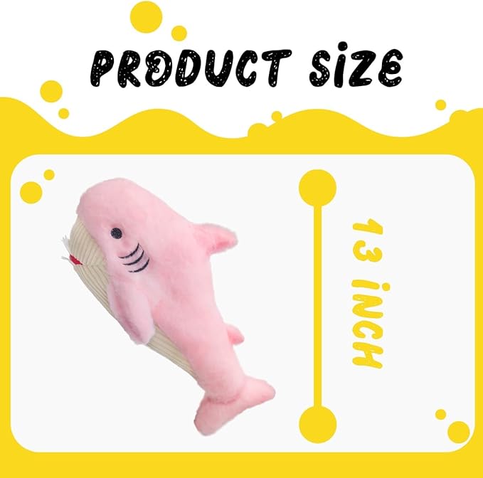 Soft and Cuddly Pink Animal Plush Toy, Dreamy Soft and Cuddly Pink Plush Doll 3+ (Shark)