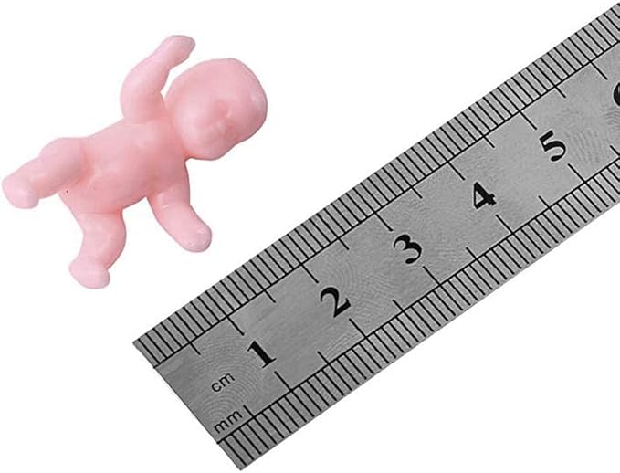1.2" King Cake Babies Mini Plastic Babies for Baby Shower 24PCS (White)