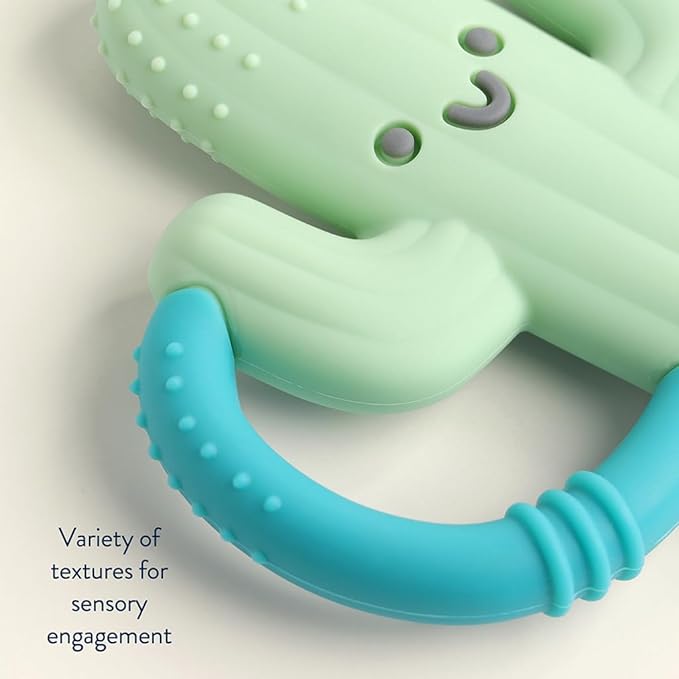 Itzy Ritzy Cactus-Shaped Baby Teether with Handles; Silicone Teether 3 Months