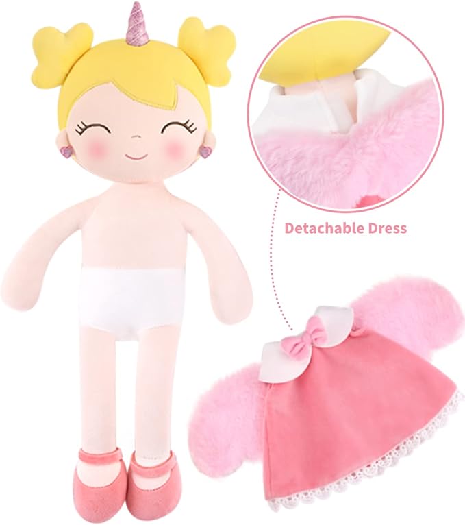 GAGAKU Soft Baby Doll Plush Unicorn Girl Angle with Wings 17” Cute