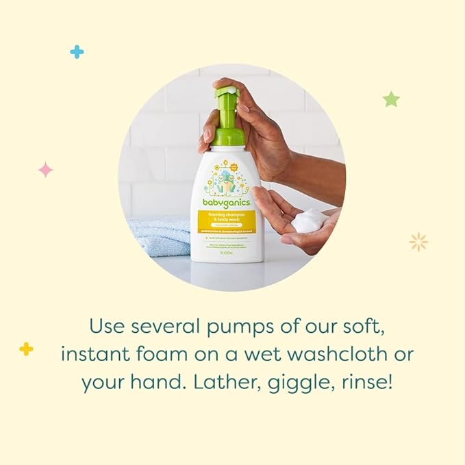 Babyganics Shampoo & Body Wash Pump Bottle, Chamomile Verbena 16 OZ