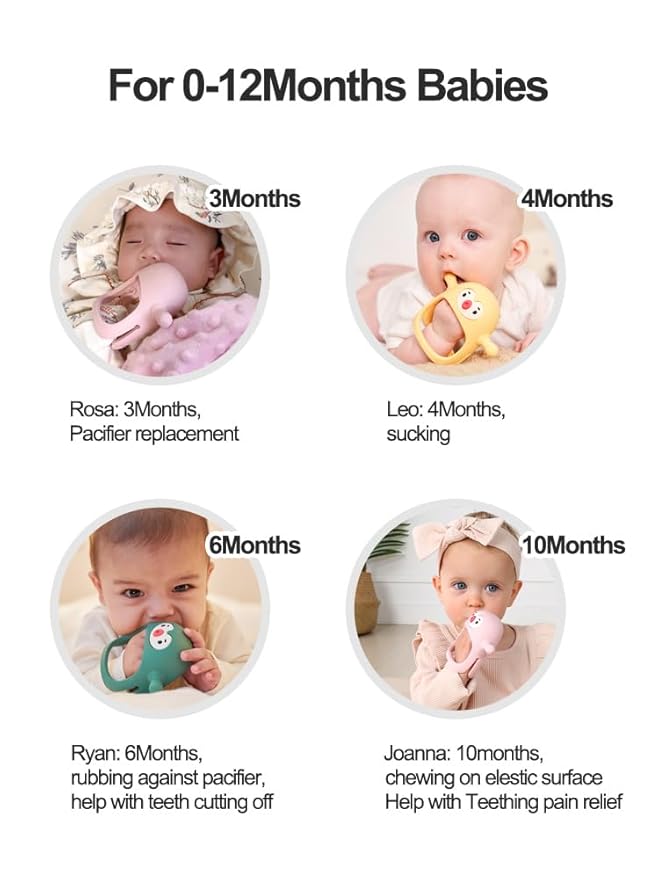 Smily Mia 2pack Penguin Teether for Babies 0-6Month, Baby Essentials
