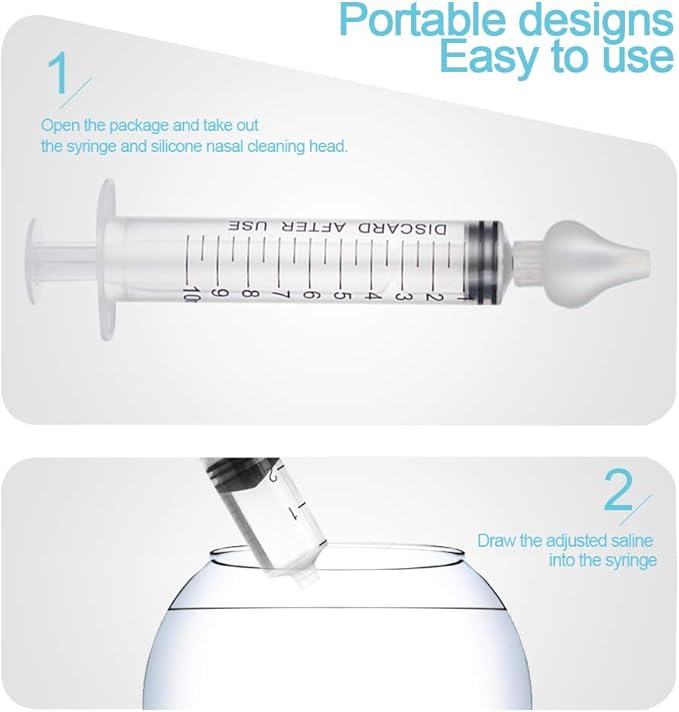 Baby Nasal Aspirator, 2 Box Professional Syringe Baby Nasal Irrigator