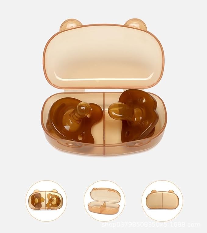 Pacifier Case Holder Storage 2 Pacifier with Division Transparent Portable