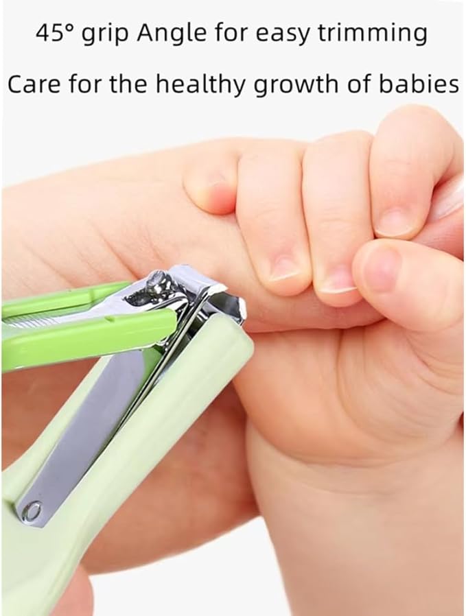 Baby Nail Clippers,4-in-1 Infant Nail Safety Care Set,Baby Pedicure Tool Include ;Baby Nail Clippers,Baby Nail Scissors, Nail File,Tweezers, Suitable for Newborn, Infant Toddler Big Kid/Green
