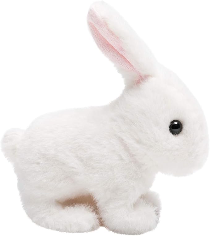 HollyHOME Plush Rabbit Easter Electronic Interactive Toy Jumping,Wiggle Ears 7 Inches