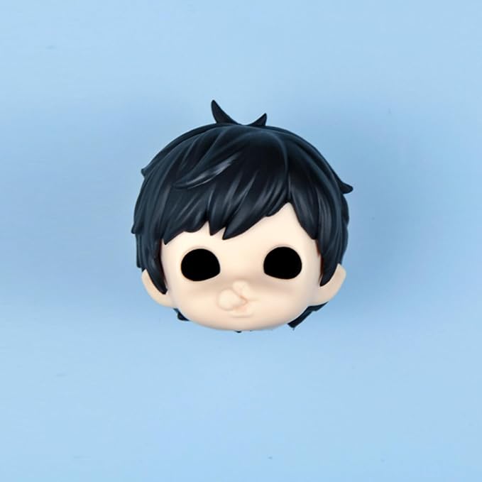 YMY No Makeup Doll Head DIY Blank GSC Face 1/12 Scale Head Doll Accessories for Obitsu 11(Boy-Black)