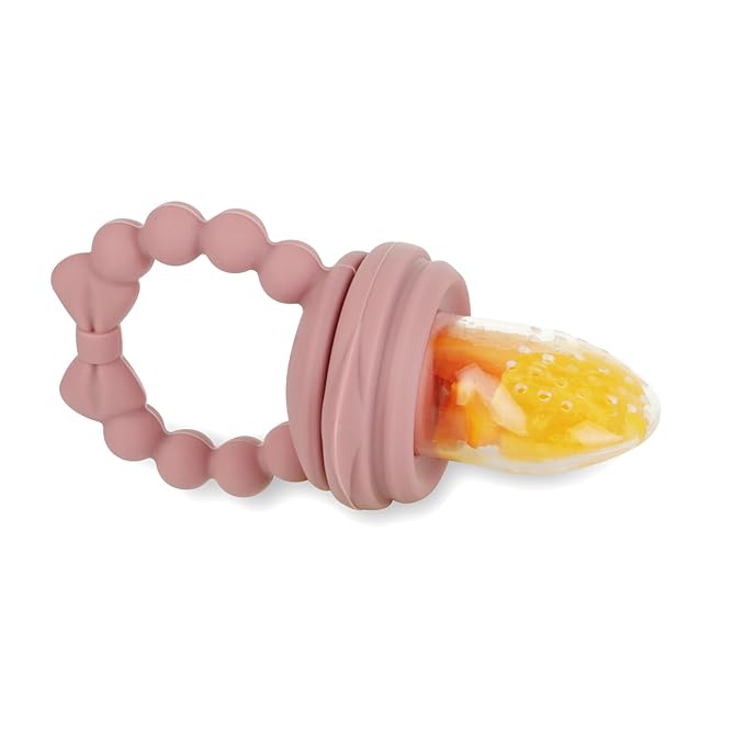 PandaEar 3 Pack Baby Fruit Food Feeder Pacifier with 3 Different Size Silicone Pouch, Silicone Teethers for Babies 3-6-12 Months