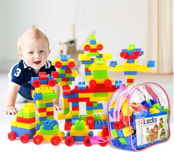 Baby Building Blocks, Kids Building Blocks Toys for 1 2 3 4 5 Year Old Boys Girls Toddlers 130 PCS