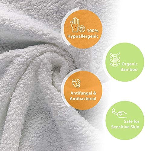 Jumpy Moo's Baby Washcloths - 100% Rayon from Bamboo, Ultra Thick 10x10 inches