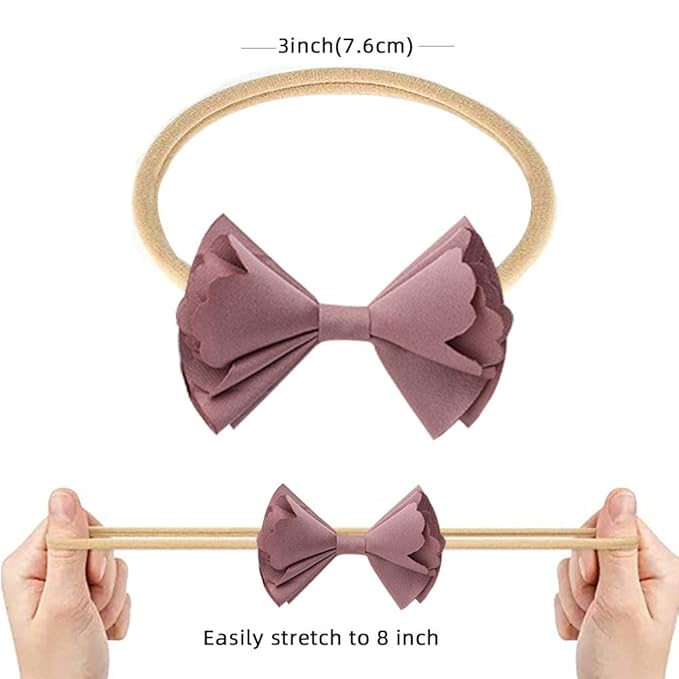 Baby Girls Nylon Elastic Headband Soft Flower Hair Band For 10