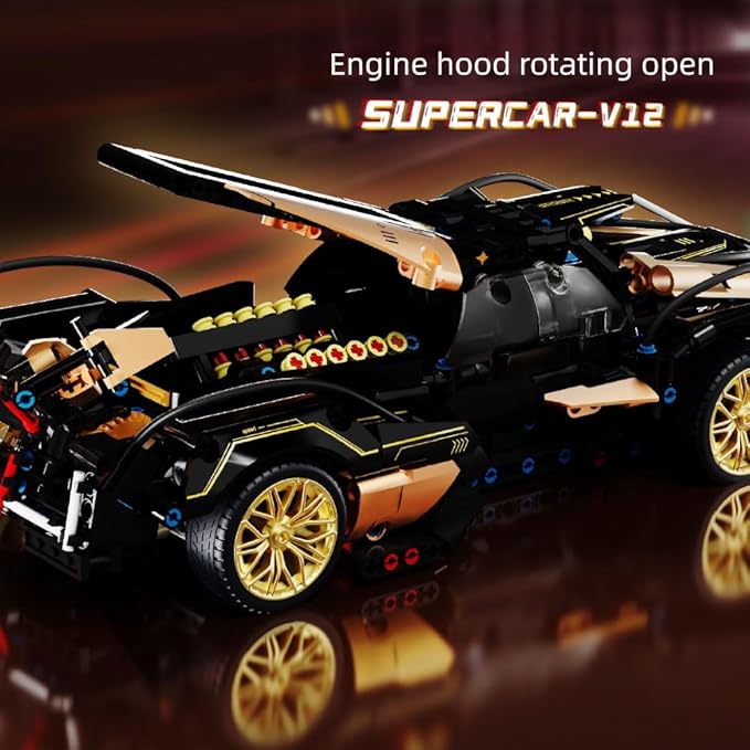 Mesiondy Sports Car Building Blocks Toys Boys or Adults Kits,1:14 MOC Building Set Raceing Car Model,Cars for Boys Age 12-16 8-14