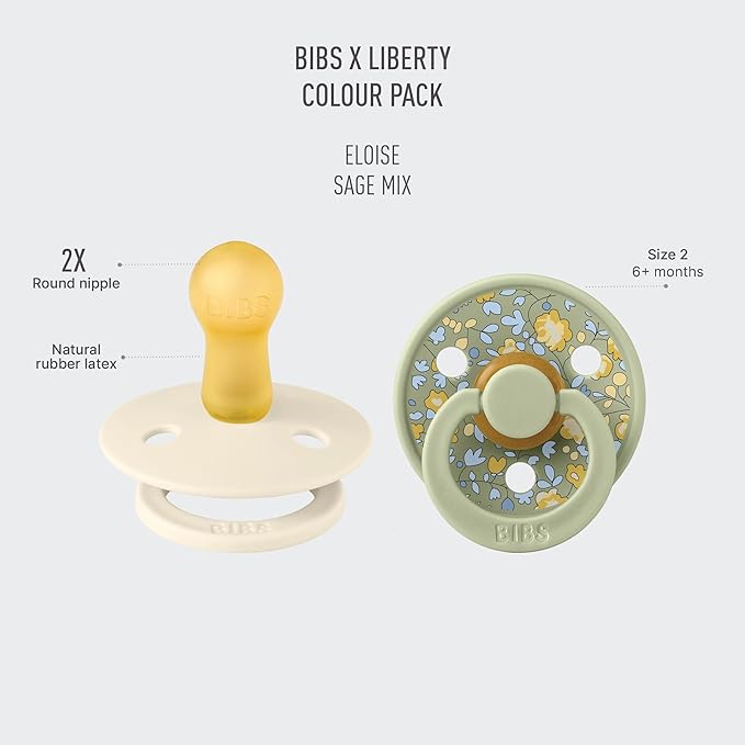 BIBS Liberty Pacifier | 2 Colour Natural Rubber Latex Soothers