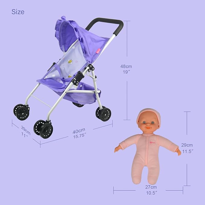 Baby Doll Collection Anivia Doll Stroller Heart Design Gifts 102 (DA004L