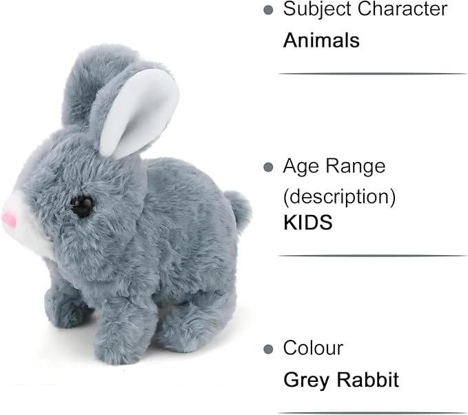 Hopping Bunny Toys for Kids Interactive Electronic Bunny Plush Toy 7'')